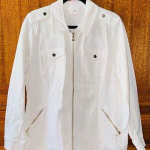 Belle by Kim Gravel White Lightweight Utility Jacket